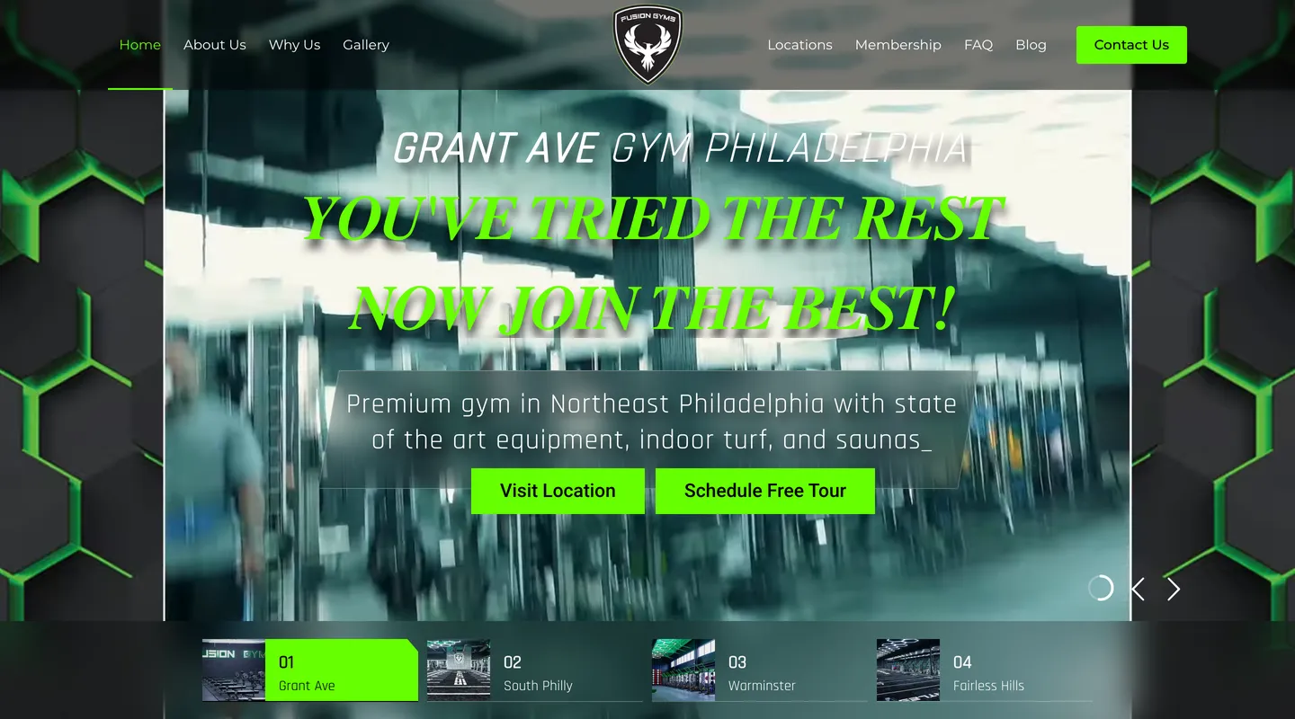 Fusion Gyms website