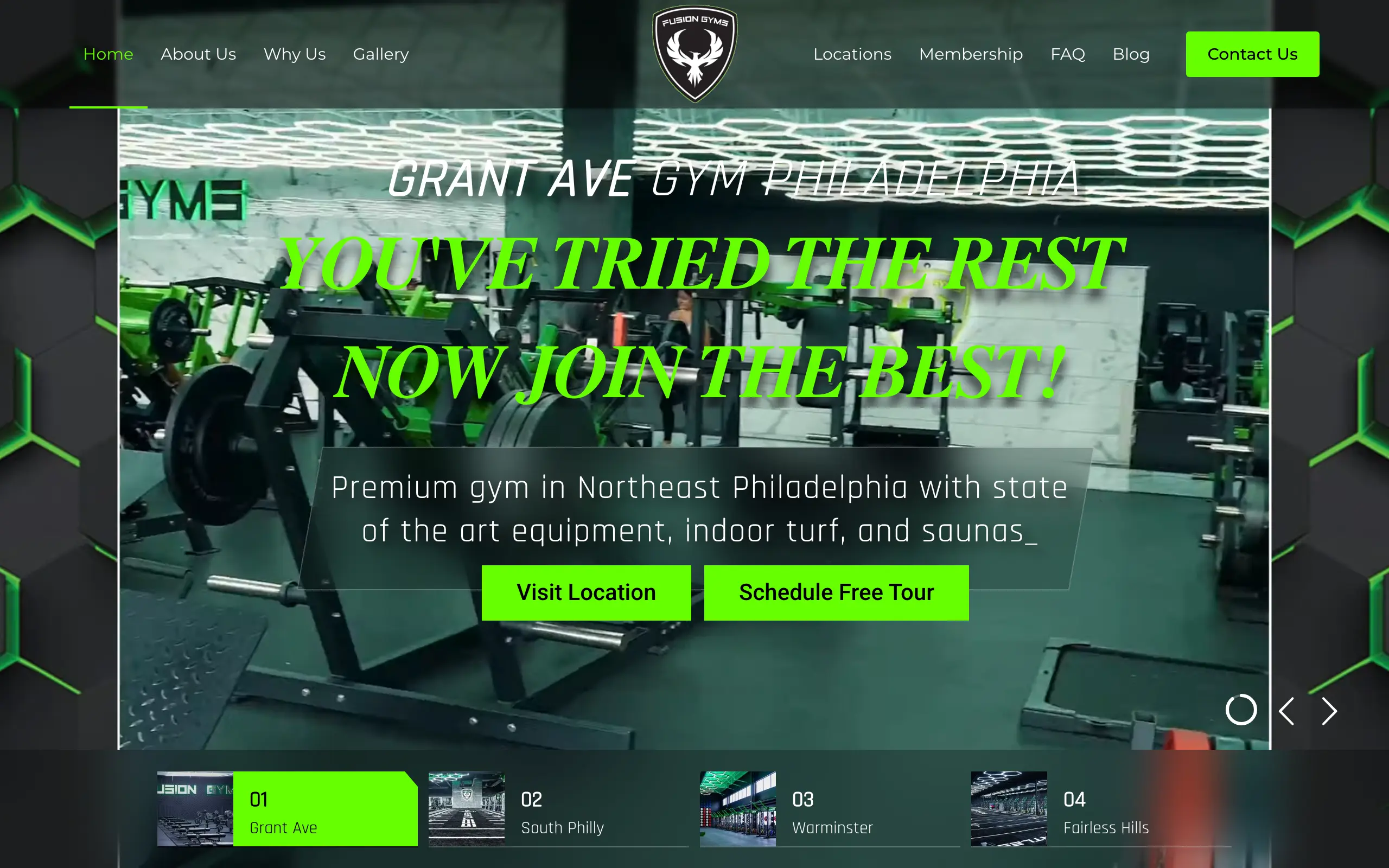 Fusion Gyms's website, which we built, on a laptop