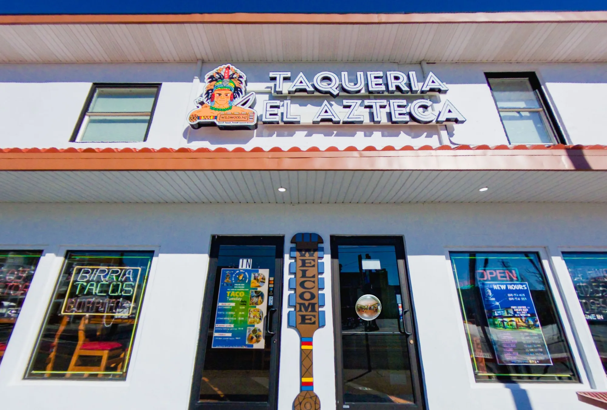 Taqueria El Azteca's storefront in Wildwood, NJ, from the 360 tour we shot